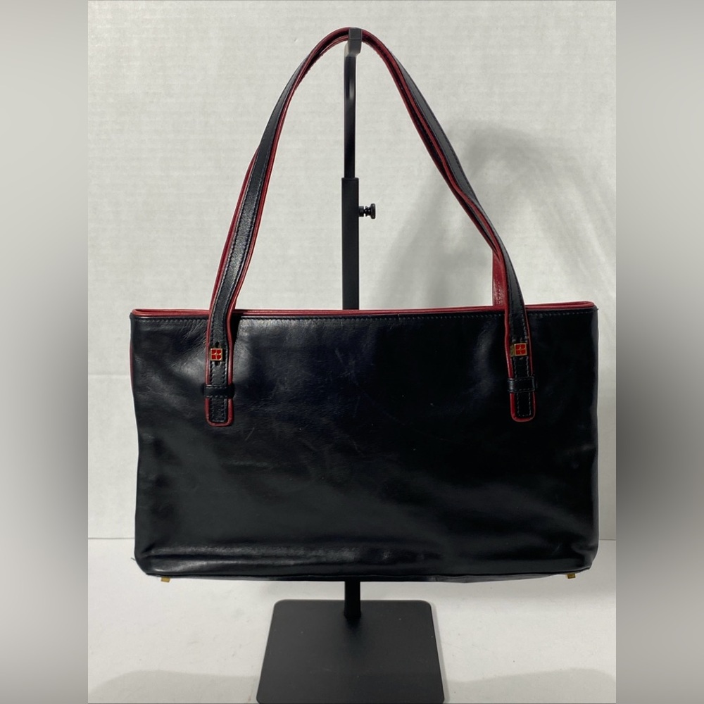 Kate Spade BLACK & RED RECTANGULAR LEATHER BAG Italy VGC - Picture 7 of 14